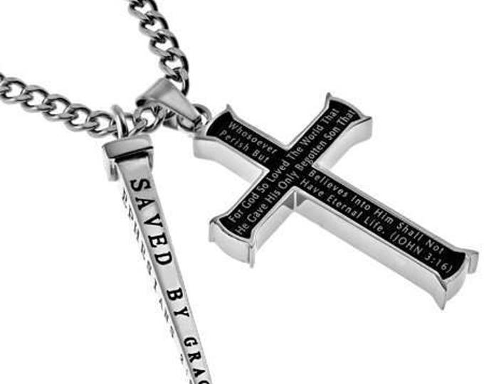 Black Cross And Nail "John 3:16"