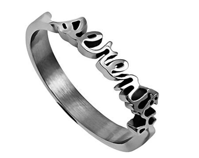 Hand Writing Ring "Serenity"