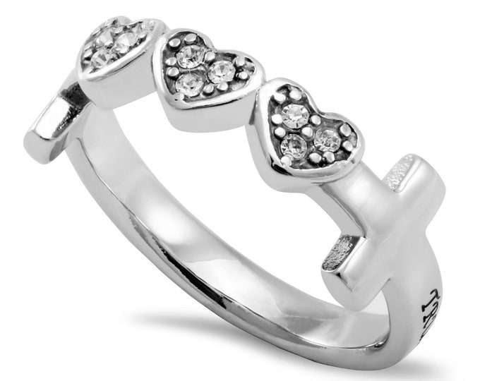 Three Heart Ring "True Love Waits"