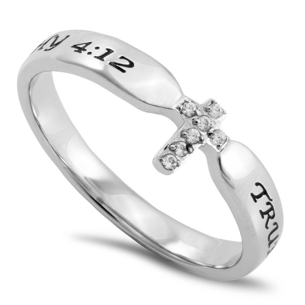 Single Cross Ring "True Love Waits"