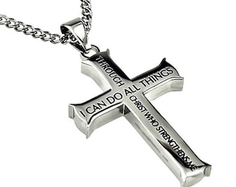 Iron Cross "Through Christ" Philippians 4:13