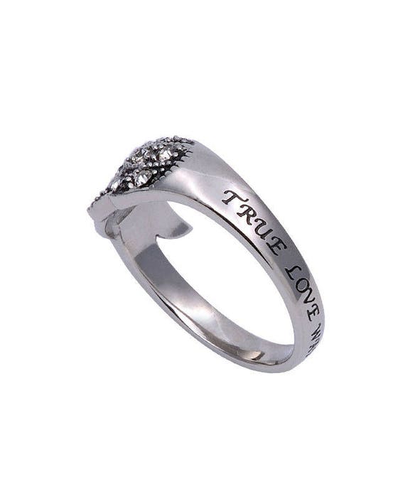 True Love Waits purity abstinence spin ring in stainless steel