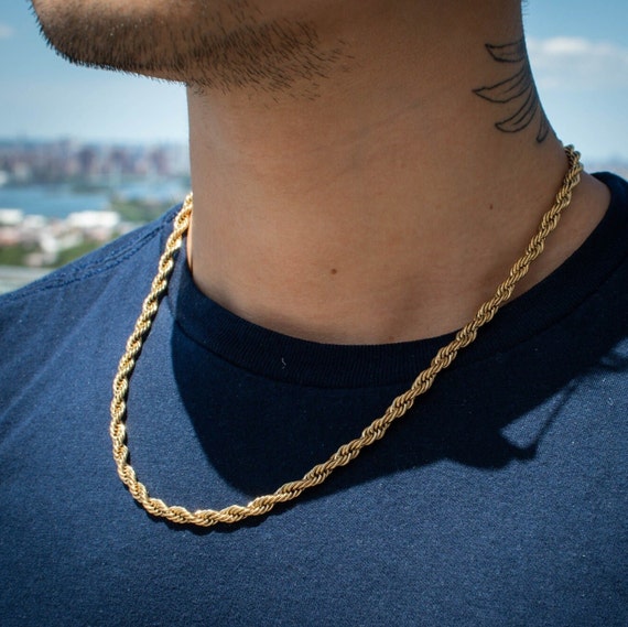 Source Mens 20 Inch 5mm Thick Braided Rope Chain Necklace Etsy UK