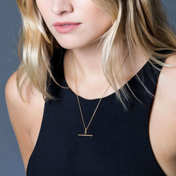 18ct Gold Plated Or Silver Hammered Link T Bar Necklace By Hurleyburley |  notonthehighstreet.com