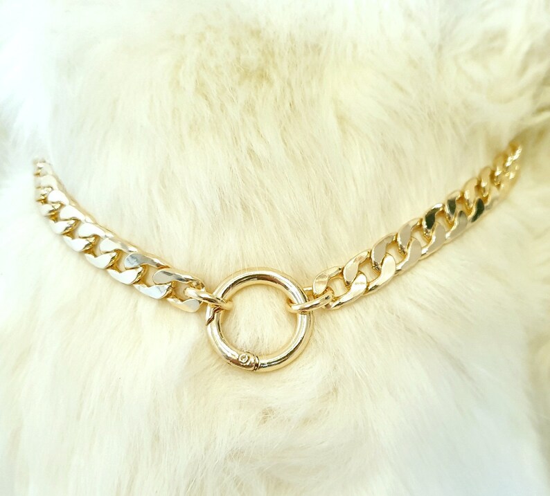 Bling Gold Dog Collar Chain Etsy UK