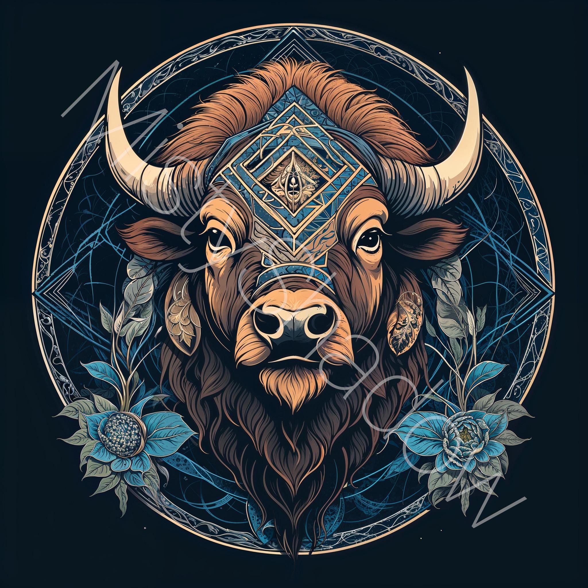 Sacred Geometry Bison Tattoos - Etsy