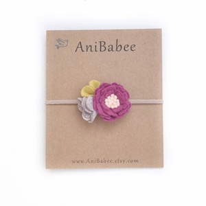 Baby Flower Headband, Baby Headband, Felt Flower Headband, Newborn Headband, Infant Headband, Newborn Flower Headband, Flower Headband