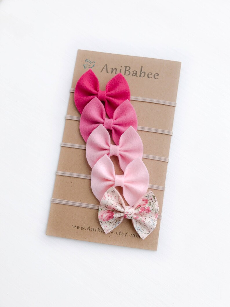 Baby Girl Headband Baby Headband Bows Felt Bows Newborn Headband Baby girl coming home outfit Baby Headband Baby Headband Set