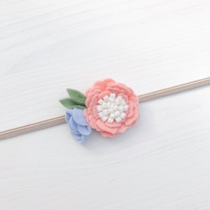 Baby Headband, Felt Flower Headband, Baby Flower Headband, Newborn Headband, Infant Headband, Newborn Flower Headband, Flower Headband image 4