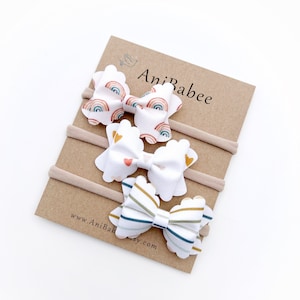 Baby Bow Headband, Hair Bows, Newborn Headband, Baby Headband, Baby-Girl Bow Headband, Felt Bow, Baby Headband Set, Nylon Baby Headband