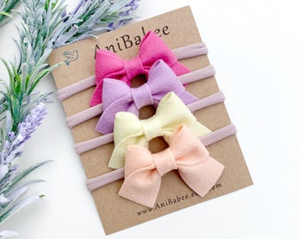 Baby Headband, Newborn Headband, Baby Bow Headband, Baby Girl Headband, Felt Bow Headband, Baby Headband Set, Nylon Headband, Hair Bows