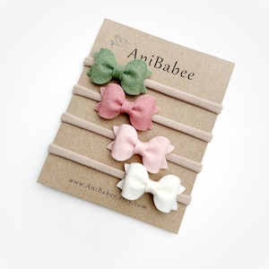 Soft Baby Hair Bows, Neutral Baby Headband, Hair Clips for Girls, Baby Shower Gift, Baby Girl Homecoming Outfit, Baby Bow Clips, Newborn Bow