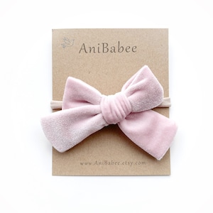 Velvet Hair Bow | Valentines Day Headband | Velvet Bow | Baby Headband | Baby Girl Bow | Hair Clips | Nylon Headband | Velvet Headband