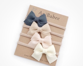 Baby Headbands, Newborn Headband, Baby Bow Headband, Baby Girl Headband, Felt Bow Headband, Baby Headband Set, Nylon Headband, Hair Bows