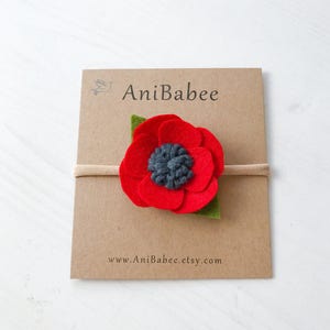 Bandeau coquelicot rouge, bandeau fleur de pavot, barrette à cheveux fleur de pavot, bandeau bébé, bandeau nouveau-né, bandeau bébé, bandeau fleurs d&#39;été
