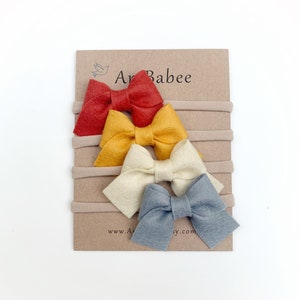 Baby Headband, Newborn Headband, Baby Bow Headband, Baby Girl Headband, Felt Bow Headband, Baby Headband Set, Nylon Headband, Hair Bows