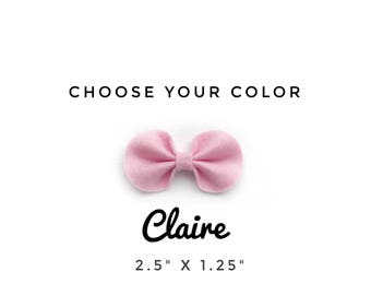Claire Bow, Choose Your Color, Baby Bow Headband, Baby Headband, Felt Bow Headband, Baby Hair Bows, Hair Bows, Newborn Headband, Baby Bows