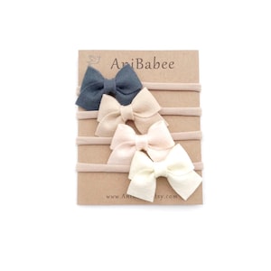 Baby Headbands, Newborn Headband, Baby Bow Headband, Baby Girl Headband, Felt Bow Headband, Baby Headband Set, Nylon Headband, Hair Bows