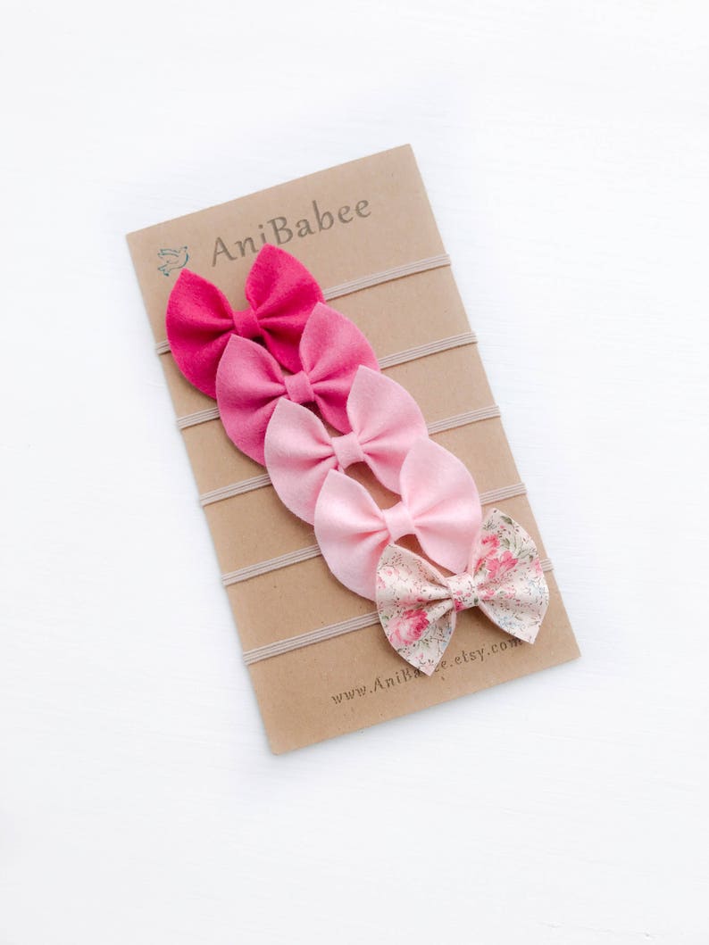 Baby Girl Headband Baby Headband Bows Felt Bows Newborn Headband Baby girl coming home outfit Baby Headband Baby Headband Set