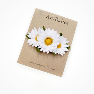 Daisy Flower Crown, Baby Headband, Daisy Headband, Felt Flower Crown, Newborn Headband, Nylon Baby Headband, Newborn Photo Prop