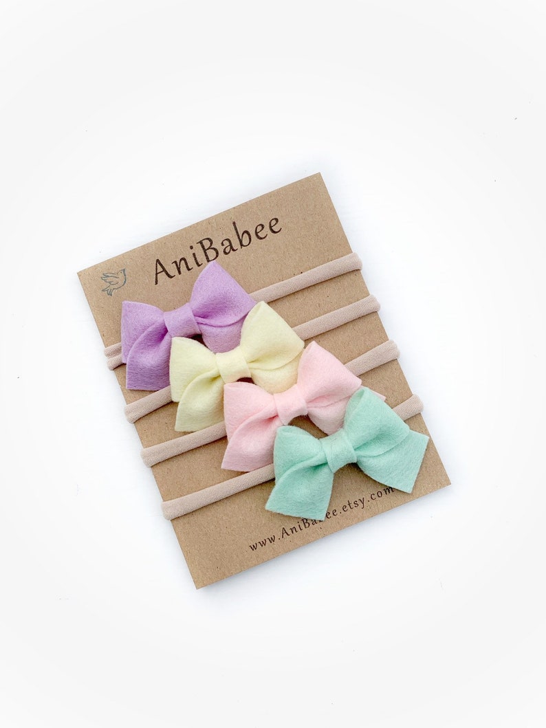 Baby Headband Newborn Headband Baby Girl Nylon Headband Baby Headband Set Baby-Girl Bow Headband Baby Bow Headband Felt Bow Headband