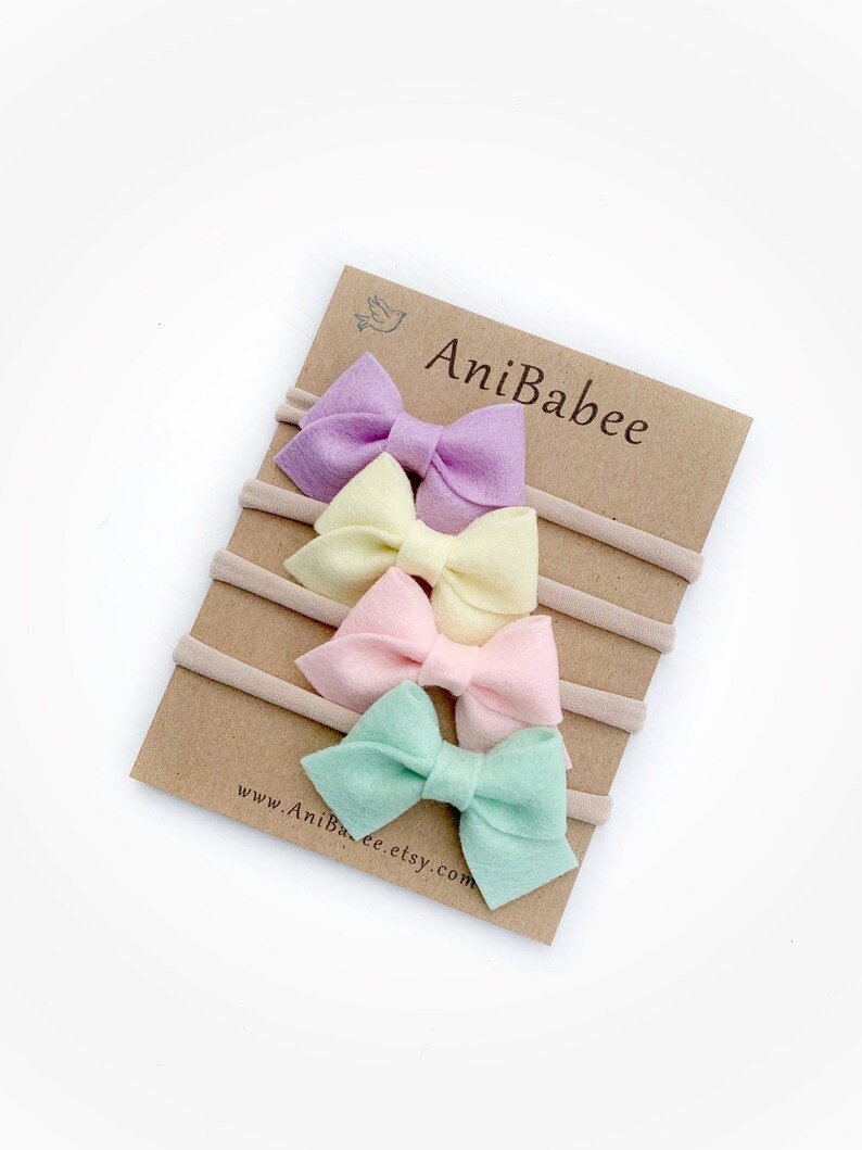 Baby Headband Newborn Headband Baby Girl Nylon Headband Baby Headband Set Baby-Girl Bow Headband Baby Bow Headband Felt Bow Headband