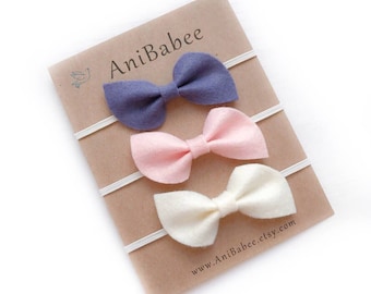 Newborn Headband, Baby Girl Bows, Baby Girl Headband, Baby Headband, Baby Headband Set, Baby Bow Headband, Baby Headbands, Felt Hair Bows