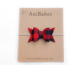 Felt Bow Headband, Baby Bow Headband, Baby Headband, Baby Girl Headband, Hair Bows, Newborn Headband, Baby Girl Bows, Buffalo Plaid Bow