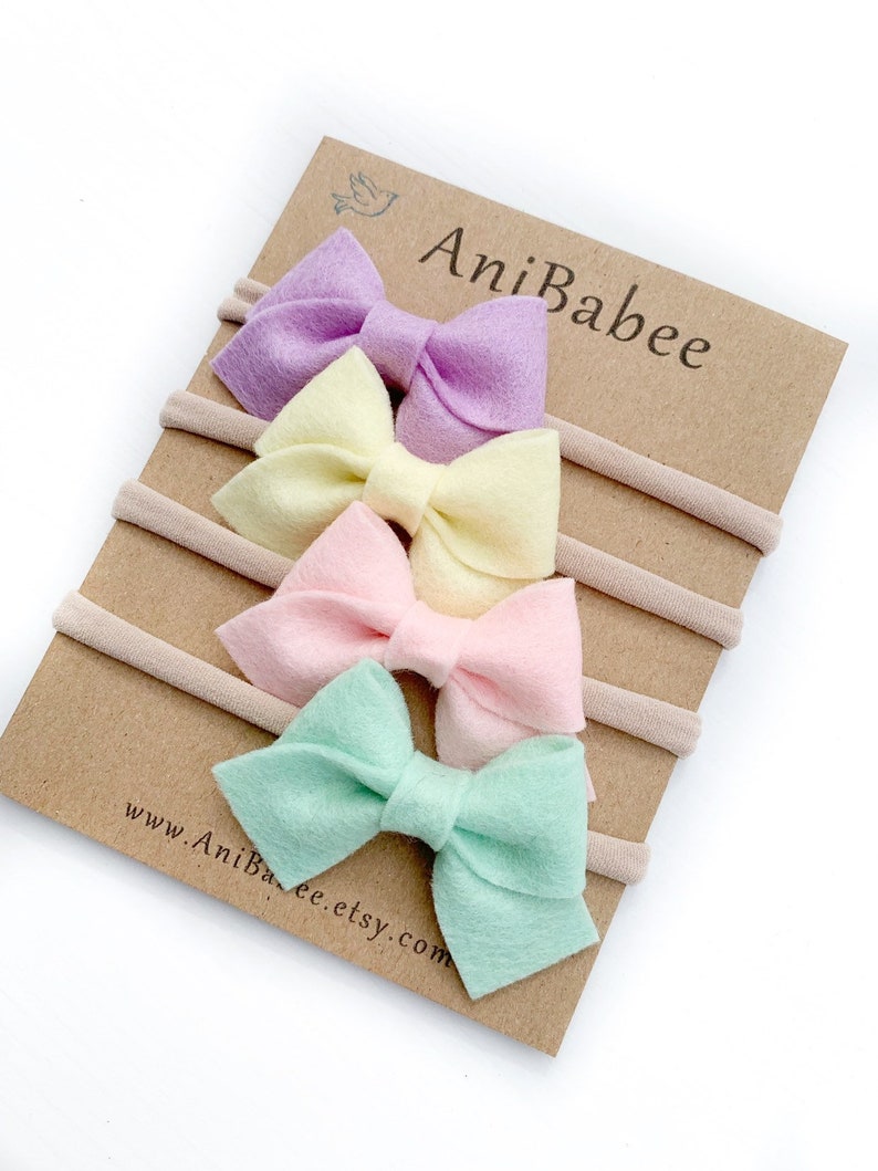 Baby Headband Newborn Headband Baby Girl Nylon Headband Baby Headband Set Baby-Girl Bow Headband Baby Bow Headband Felt Bow Headband