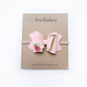 Baby’s First Birthday Headband, 1st Birthday Hair Accessories, Baby Headbands, Hair Clips for Girls, Little Girl Hair Bows, Baby Girl Bows
