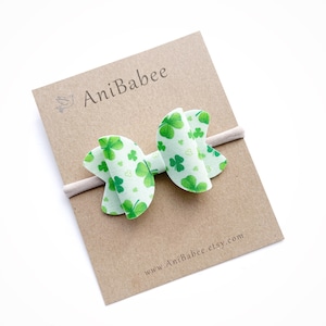 St Patrick&#39;s Day Hair Bow, Baby Bows, Baby Headband, Baby Bow Headband, Baby Girl Headband, Felt Bow Headband, Newborn Bow Headband