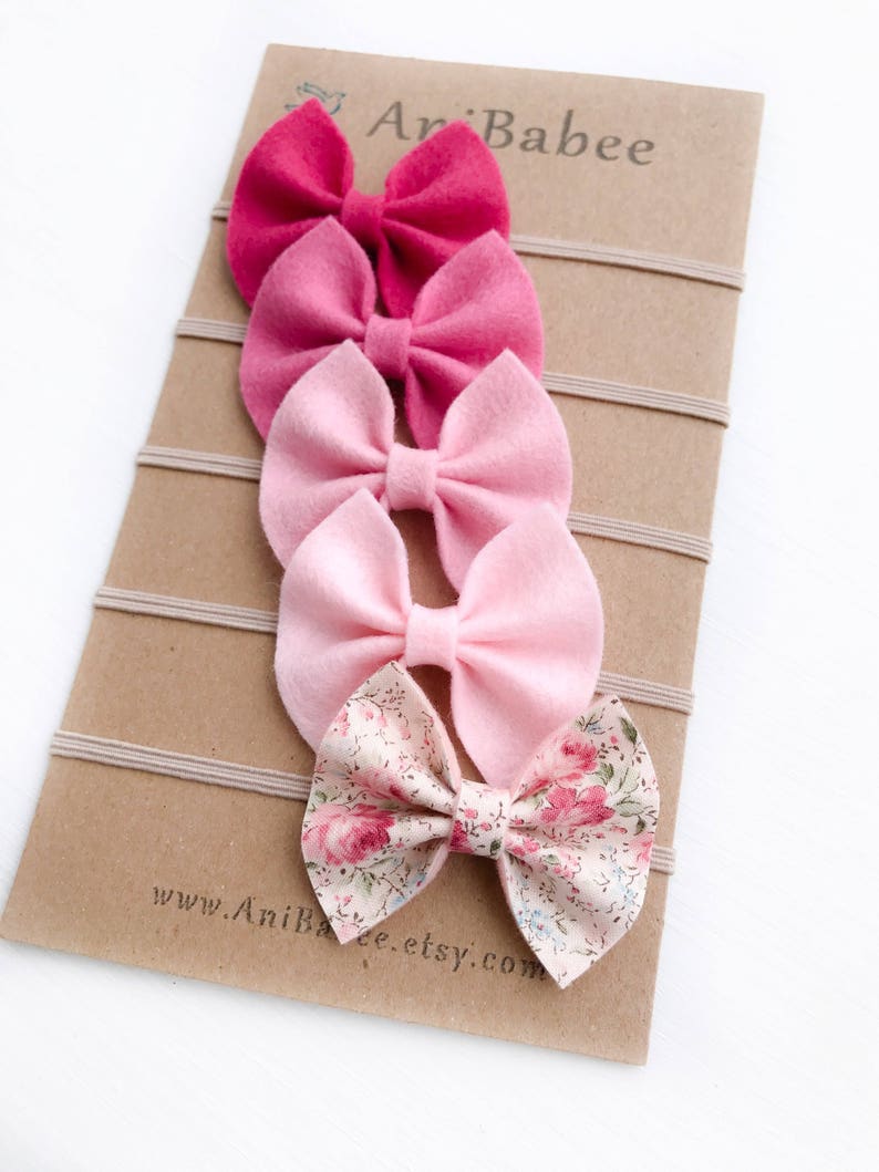 Baby Girl Headband Baby Headband Bows Felt Bows Newborn Headband Baby girl coming home outfit Baby Headband Baby Headband Set