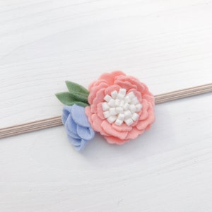 Baby Headband, Felt Flower Headband, Baby Flower Headband, Newborn Headband, Infant Headband, Newborn Flower Headband, Flower Headband image 3