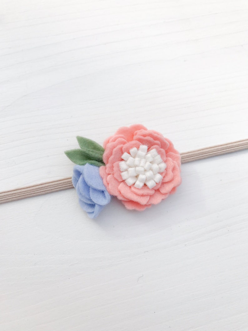 Baby Headband, Felt Flower Headband, Baby Flower Headband, Newborn Headband, Infant Headband, Newborn Flower Headband, Flower Headband image 3