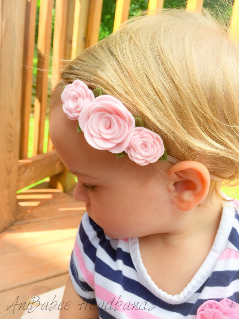 Felt Flower Headband Baby Headband Baby Flower Headband Etsy