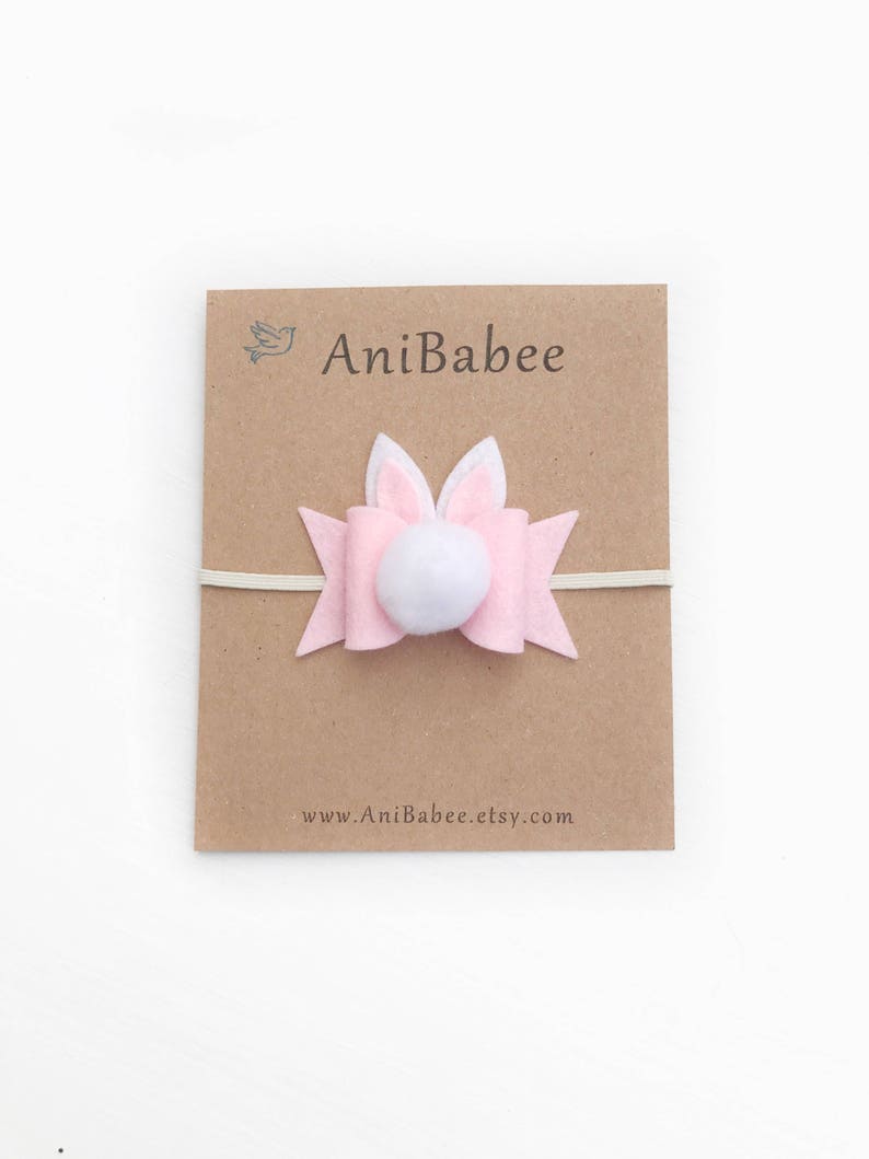 Bunny Ears Headband Bunny Tail Bow Easter Bunny Headband Easter Baby Headband Bunny Easter Headband Baby Headband Easter Hair Bows
