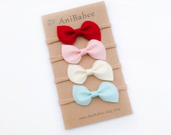 Baby Girl Bows, Baby Headband, Bow Headband Set, Baby-Girl Bow Headband, Baby Bow Headband, Felt Bow Headband, Baby Headband Set