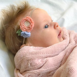 Baby Headband, Felt Flower Headband, Baby Flower Headband, Newborn Headband, Infant Headband, Newborn Flower Headband, Flower Headband image 6