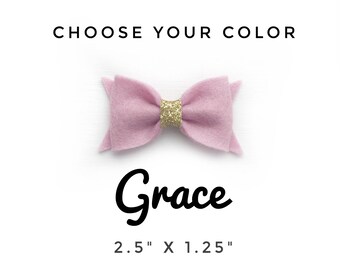 Grace Bow, Baby Headband, Choose your color, Baby Bow Headband, Felt Bow Headband, Bow Headband, Baby Hair Bow, Hair Bows, Newborn Headband