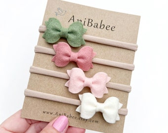 Soft Baby Hair Bows, Neutral Baby Headband, Hair Clips for Girls, Baby Shower Gift, Baby Girl Homecoming Outfit, Baby Bow Clips, Newborn Bow