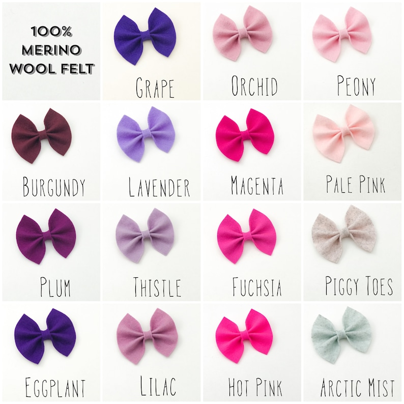 Hair Bows Felt Bow Headband Hair Clip Baby Bow Headband Dainty Bow Choose Your Color Newborn Bow, Baby Headband Baby Hair Bows