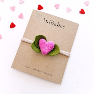 Felt Heart Baby Headband: Valentine's Day Newborn Headband