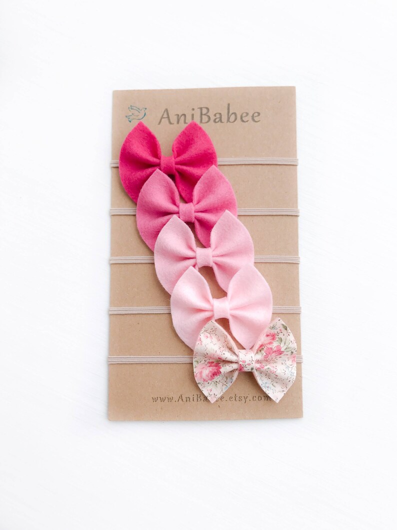 Baby Girl Headband Baby Headband Bows Felt Bows Newborn Headband Baby girl coming home outfit Baby Headband Baby Headband Set