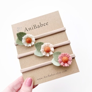 Baby Girl Gift, Daisy Flower Headband, Baby Headband Set, Baby Flower Headband, Newborn Headband, Groovy One, Toddler Flower Headband