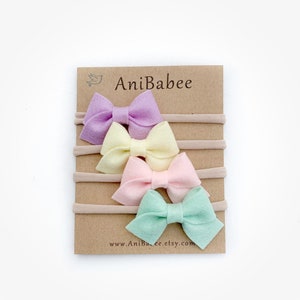 Baby Girl, Baby Headband, Newborn Headband, Baby Bow Headband, Baby-Girl Bow Headband, Felt Bow Headband, Baby Headband Set, Nylon Headband