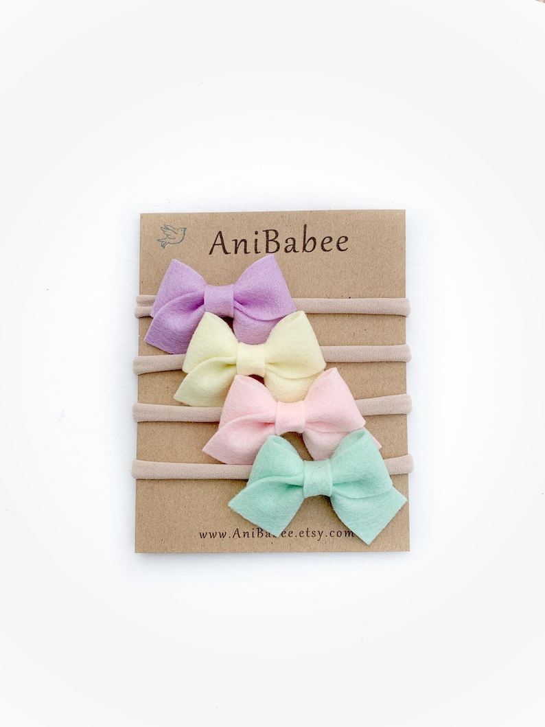 Baby Headband Newborn Headband Baby Girl Nylon Headband Baby Headband Set Baby-Girl Bow Headband Baby Bow Headband Felt Bow Headband
