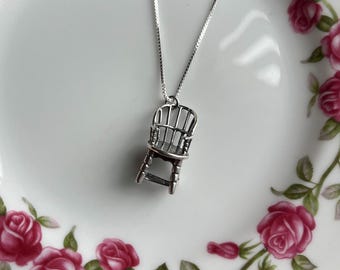 Sterling Silver Miniature Chair Necklace, Artisan, Windsor Chair, Art Deco, Furniture, Architect, Interior Design, Cozy, Cottage, Refunct