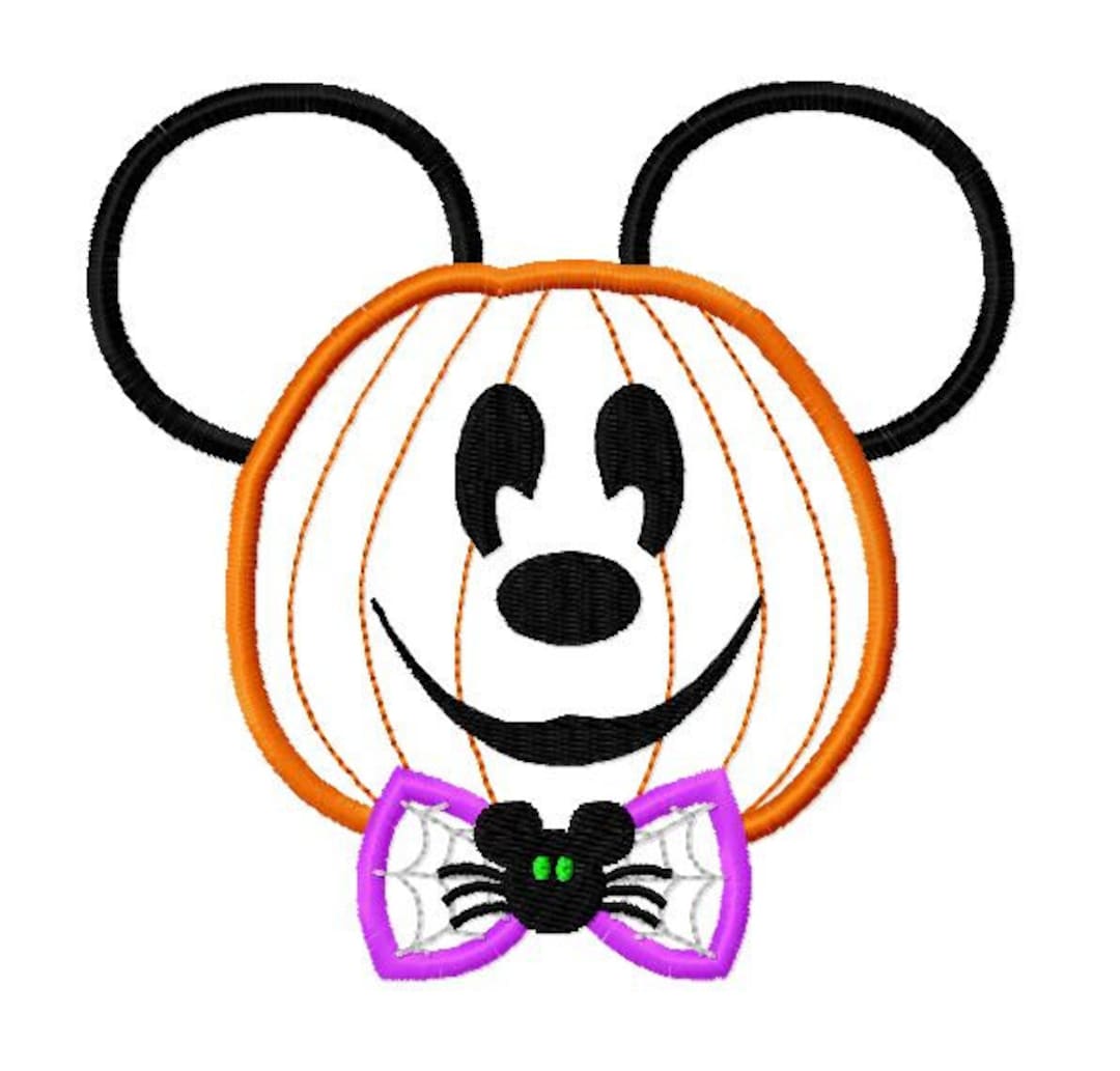 Character Inspired Mouse Pumpkin Jack O Lantern With Spider Bow Tie ...