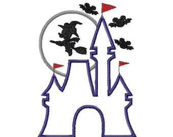 Character Inspired Miss Mouse Halloween Spooky Castle Embroidery Applique Design Instant Download Digital File