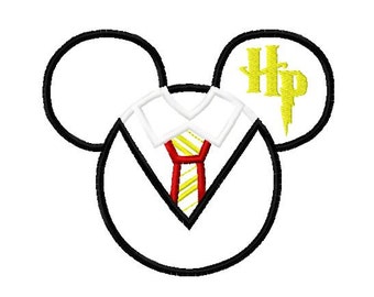 Personaje inspirado diseño de apliques de Harry del bordado de asistente de ratón chico